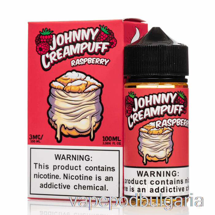 Vape 10000 Дръпки Raspberry - Johnny Creampuff - 100ml 0mg